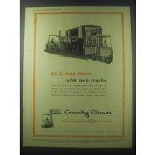 1954 Coventry Climax Fork Trucks Ad - I.C.I. load faster with fork trucks