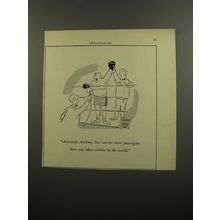 1952 American Airlines Ad - Boxing Ring Cartoon