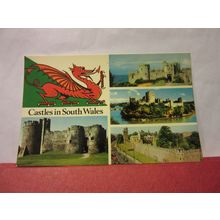 CASTLES IN SOUTH WALES unused vintage postcard /