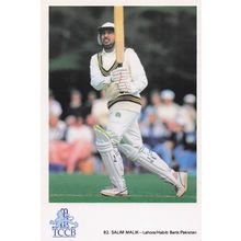 Salim Malik Lahore Habib Bank Pakistan TCCB Classic Cricket Photo Postcard