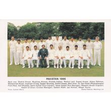 Pakistan 1996 International Cricket Team Photo Postcard