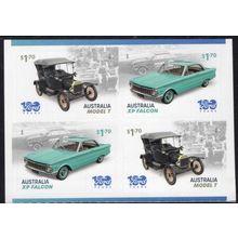 FORD, 100 YEARS IN AUSTRALIA, BOOKLET PANE OF 4 MNH SELF-ADHESIVE STAMPS. 336/7