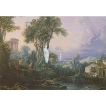 Francois Boucher Landscape With Water Mill Irish County Durham Painting Postcard