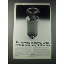 1977 Roche Vitamins Ad - By Throwing Food Away