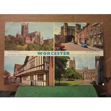 multiview, WORCESTER used vintage postcard by E T W Dennis 1966 pm #