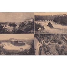 Rheinfall Switzerland Map Hotel & Aerial 4x Antique Postcard s