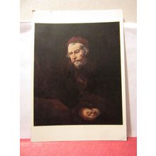 AN ELDERLY MAN AS St. PAUL. by REMBRANDT unused postcard National Gallery #