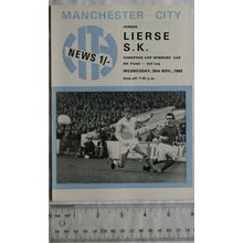 1969 programme Manchester City v. Lierse SK, European Cup Winners 8th finals 2nd