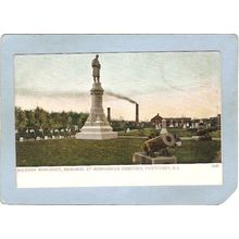 Rhode Island Pawtucket Postcard Soldier's Monument Memorial At Moshassuck ~1023