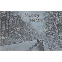 The First Snow London Merry Christmas Original Antique Glitter Sparkle Postcard
