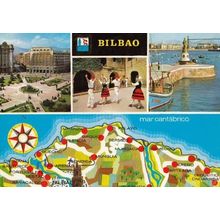 Bilbao Spanish Map Postcard
