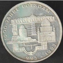 1993 F Germany 10 Mark Silver Coin 1,000th Ann Potsdam