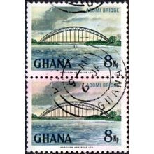 Ghana 8Np Value.Adomi Bridge. Fine Used Pair