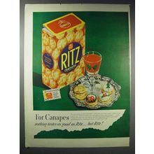 1948 Ritz Crackers Ad - For Canapes