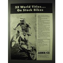 1972 Jawa CZ Motorcycle Ad - 32 World Titles on Stock