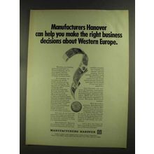 1972 Manufacturers Hanover Ad - Western Europe