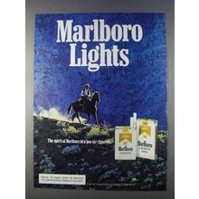 1980 Marlboro Lights Cigarettes Ad - Marlboro Man