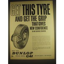 1963 Dunlop C41 Tire Ad - Get this tyre and get the grip that gives