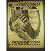 1963 Dunlop C41 Tire Ad - Get the proven grip of C41 on wet roads