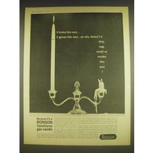 1963 Ronson Varaflame gas candle Ad - It looks like wax.. It glows like wax..