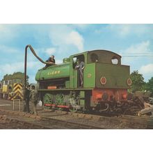 Kent & East Sussex Railway 0-6-0T Loco 24 Rolvenden Shed Postcard