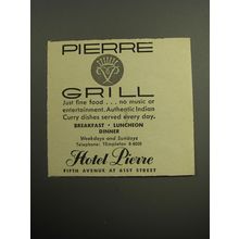 1957 Hotel Pierre Advertisement - Pierre Grill