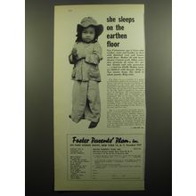 1960 Foster Parents Plan, Inc Ad - She sleeps on the earthen floor