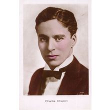 Charlie Chaplin Film Star Rare Vintage Hand Tinted Colored Postcard