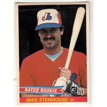 1984 Donruss baseball card 29 Mike Stenhouse RC - No Number error version