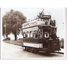 Bristol Tramways Tram Sepia Photograph 10" x 8", 1938 Durdham Downs