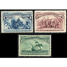 230-32, Mint NH F-VF 1-3¢ Columbians SCV $160 - Stuart Katz