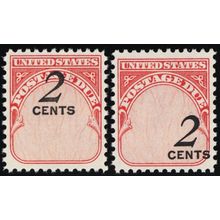 J90, Mint NH 2¢ Two Different Black Color Shift Errors - Stuart Katz