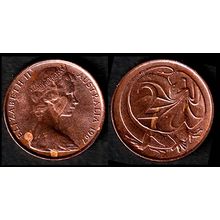 Australia Two Cent 1967 Used Coin Frilled neck-lizard 2c QE II