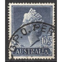 AUSTRALIA 1955/57: QUEEN ELIZABETH II DEFINITIVES - 1/0½d INDIGO USED (G7)