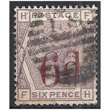 1883 SG162 6d on 6d Lilac Good+ Used Superb Fresh Colour Check Letters "FH".
