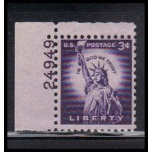 1035 3c Statue of Liberty Fine MNH P#S UL 24949 KA8978