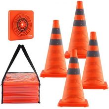 Safety Cones, 4 Pack 18 inch Collapsible Traffic Cones, Construction Cones w...