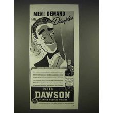 1940 Peter Dawson Scotch Ad - Men! Demand Dimples