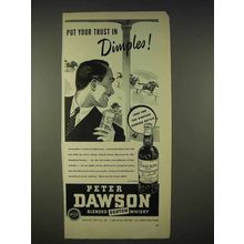 1940 Peter Dawson Scotch Ad - Trust in Dimples