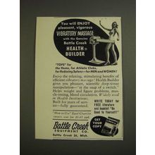 1955 Battle Creek Health Builder Vibratory Massage Ad