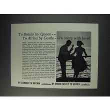 1963 Cunard and Union-Castle Cruises Ad - To Britain by Queen