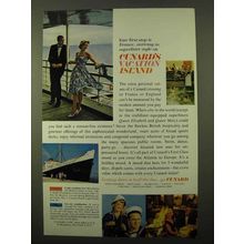 1963 Cunard Cruise Ad - Your First Stop is France