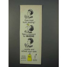 1966 Murine Eye Drops Ad - Tired From Reading?
