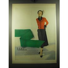 1949 Milliken Woolens Ad - Milliken wool crepe in winter warming colors