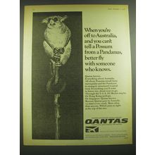 1968 Qantas Airline Ad - can't tell a Possum from a Pandanus