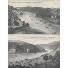 Panorama Von Assmannshausen Boats 2x German Postcard s