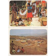 Natal African Life Markets 2x South Africa Postcard s