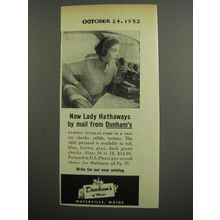 1953 Dunham's of Maine Lady Hathaway Viyella Shirt Advertisement