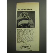 1953 Dunham's of Maine Hathaway Viyella Shirts Ad - His Master's Choice