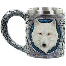 Decorative White Wolf Tankard